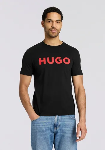 HUGO Herren T-Shirt Dulivio schwarz (L) - Nachhaltig & Lässig - Herren-Shirt aus 100% nachhaltiger Baumwolle, mit kontrastierendem HUGO Logo. Unterstützt umweltfreundlichen Baumwollanbau in Afrika und fördert faire Arbeitsbedingungen.