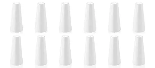 Salzstreuer und Pfefferstreuer Porzellan 12er Set - Messer & Küchengeräte: 12 hochwertige Gewürzstreuer aus Porzellan, ideal für Gastronomie und Zuhause, mit praktischen Kunststoffkorken für einfaches Nachfüllen.