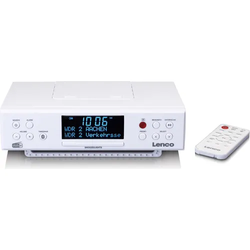Lenco KCR-190 DAB+ Unterbau-Küchenradio - Küchenradio mit DAB+ und FM, Bluetooth Streaming, 30 Senderspeicher und integriertem LED Licht für zusätzliche Beleuchtung.