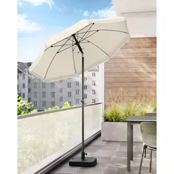 SONGMICS Sonnenschirm Ø 200 cm UPF 50+ mit Tragetasche in beige von SONGMICS