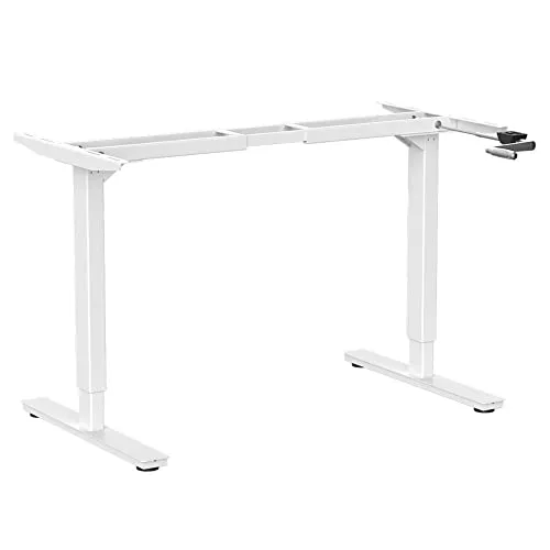 Ergotopia Desktopia Budget Höhenverstellbarer Schreibtisch mit Kurbel - Individuell höhenverstellbar von 72,5 bis 116,5 cm für flexibles Arbeiten. Ideal für den Wechsel zwischen Sitzen und Stehen, fördert eine ergonomische Körperhaltung. Breite einstellbar, passend für alle gängigen Tischplatten.