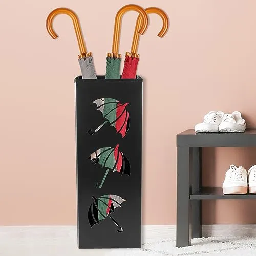 Jokapy Schirmständer, moderner wasserdichter Metall-Schirmhalter - Schirmständer aus hochwertigem Metall für Innen und Außen, mit Anti-Kipp-Funktion und Platz für 4–8 Regenschirme - ideal für Zuhause und Büro.