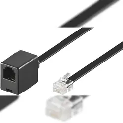Goobay 68263 Modularverlängerungskabel, 3 m, Schwarz - RJ12-Stecker (6P6C) > RJ12-Buchse (6P6C)