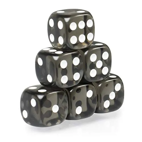 PhoneNatic - 6 Spiel Würfel für Brett - Rollen und Tabletopspiele in schwarz