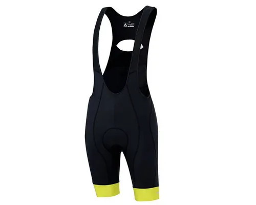 Airtracks Herren Fahrradhose Kurz Trägerhose - Comfort Line BIB mit 3D Coolmax Polster - Radsport-Trägerhosen für Herren mit atmungsaktiver Coolmax Polsterung für höchsten Komfort und Schutz. Ideal für lange Ausfahrten, mit reflektierenden Elementen für mehr Sicherheit.