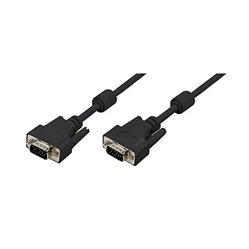 LogiLink VGA Monitor Kabel 3m HD DSUB 15-pin(männlich/männlich, 2-fache Abschirmung, Ferritkern) schwarz