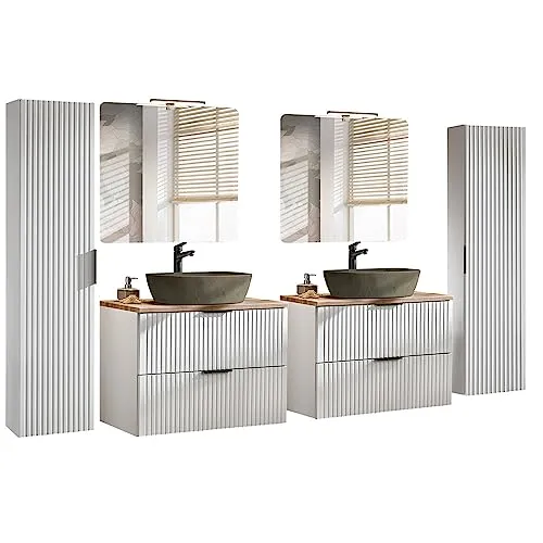 Lomadox Badmöbel-Set ADELAIDE-56-WHITE