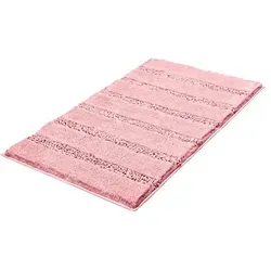 Kleine Wolke Badteppich Monrovia, Old Rose 60x100 cm - Badematte aus 100% Polyester in Streifenoptik, maschinenwaschbar und trocknergeeignet, sorgt für rutschfesten Komfort im Badezimmer.