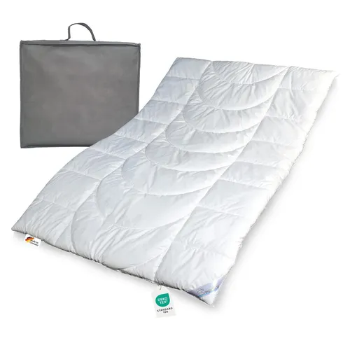 Warme Allergiker Winter Bettdecke Duo Steppbett 155x220 - Winterdecken mit optimaler Wärmeisolation und atmungsaktiver Klimafaser, ideal für Allergiker. Waschbar bei 60° für ein hygienisches Schlafklima.