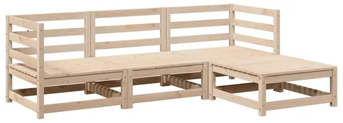 vidaXL 4-tlg. Garten-Sofagarnitur Massivholz Kiefer