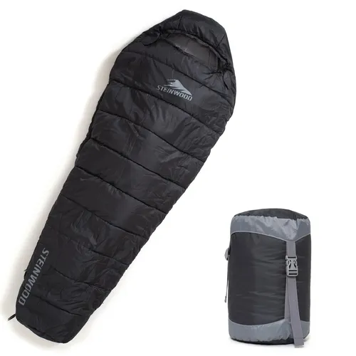 Steinwood Mumienschlafsack koppelbar extra breit 3-4 Season 210cm - Mumienschlafsack für Outdoor-Abenteuer, extra breit für mehr Komfort und koppelbar für Paare, ideal für 3-4 Jahreszeiten.
