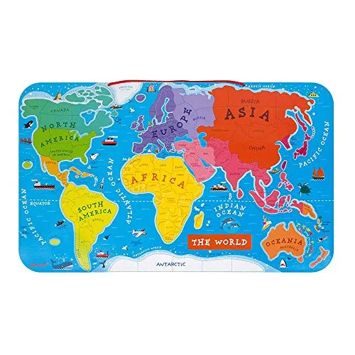 Janod Wooden Magnetic World Map Puzzle von Janod
