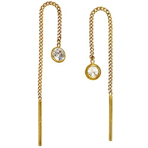 Jobo Damen-Ohrhänger zum Durchziehen aus 8 Karat 333 Gold mit Zirkonia