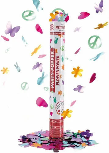 Konfettikanone Party Popper Flower Power - 1 Stück Deko-Objekte