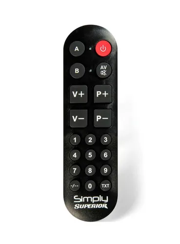 Simply Numeric Universal Grosstastenfernbedienung für 2 Geräte - Superior Electronics SUPTLB002, selbstlernend und ideal für Senioren mit großen, gut erkennbaren Tasten