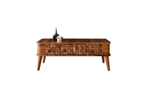 Design Couchtisch aus Holz – Moderner rechteckiger Tisch für das Wohnzimmer