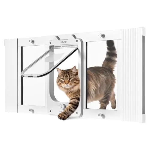 VEVOR Katzenklappe Anpassbare Katzentür für Fensterbreiten 787-914 mm