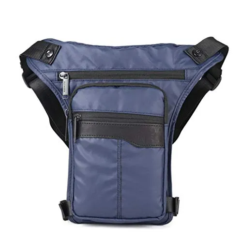 Herren-Hüfttasche, wasserdicht, Oxford, Militär, taktisch, Reiten, Bauchtasche, Drop, Taille, Beintasche, Blau, 04 Blau, 18cm(W) x4cm(D) x31cm(H)(7.0