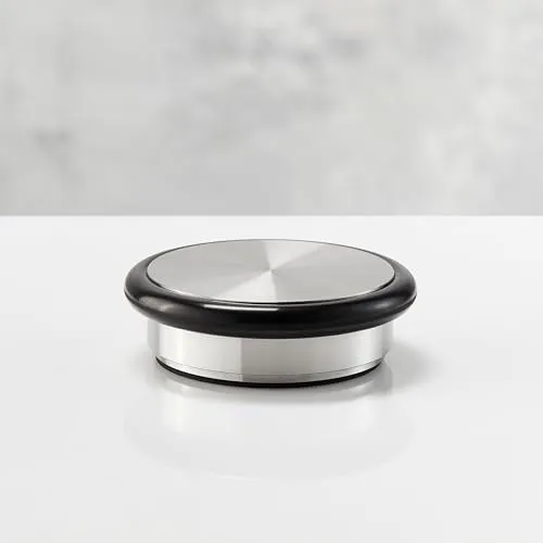 Bodentürstopper massiv 1,44 kg aus Edelstahl - Aschesauger - Schwerer und rutschfester Türstopper aus Edelstahl, ideal für schwere Türen und schützende Wand- und Bodenelemente.