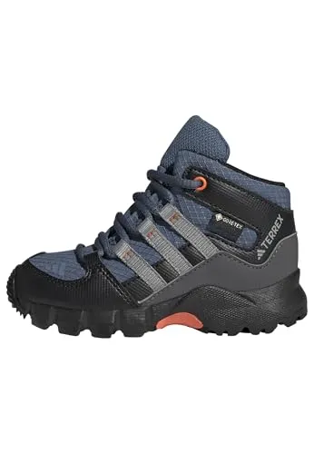 Adidas Unisex Baby Terrex Mid Gore-TEX Hiking Shoes, Wonder Steel/Grey Three/Semi Impact Orange, 22 EU