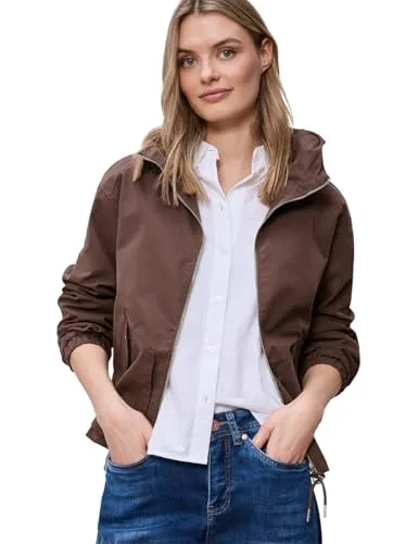 Street One Damen Kurze Jacke mit Kapuze - Lässige Baumwollmix-Jacke mit Reißverschluss, ideal für den Alltag und vielseitig kombinierbar.