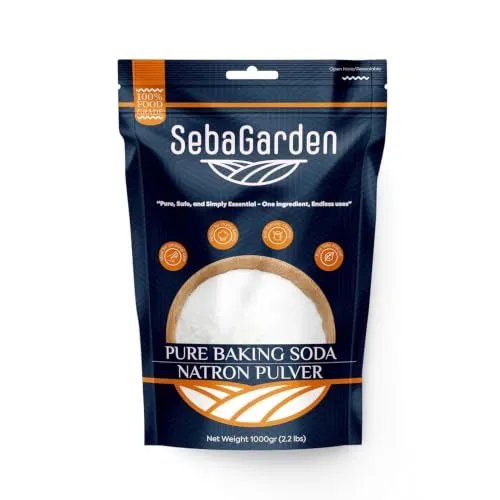 Seba Garden Natron 1kg – Premium Lebensmittelqualität Backsoda – Wiederverschließbarer Beutel – zum Backen, Kochen, Reinigen, Gerüche neutralisieren – Natürlich & Vielseitig