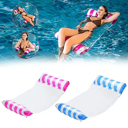 DOBIGER 2 Stück Aufblasbare Wasserhängematte 4 in 1
