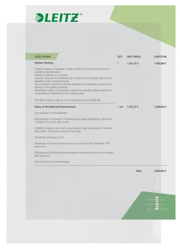LEITZ Sichthüllen DIN A4 genarbt 0.13 mm 40006003 von Leitz