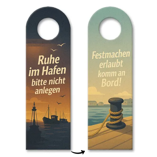 Ruhe im Hafen bitte nicht anlegen komm an Board Türhänger 3er Set Maritimes