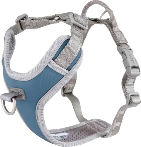 Hurtta Venture No-Pull Geschirr, blau, 35-40 cm - Hochwertiges Hundegeschirr für komfortables Führen, ideal für ziehende Hunde. Mit zwei Ringen und 3M-Reflektoren für Sicherheit. Wetterfest und aus weichem Neopren für besten Tragekomfort.