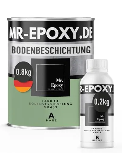 Mr. Epoxy Epoxid-Bodenbeschichtung 2K - Hochwertige Epoxidharz-Bodenversiegelung für langlebige und widerstandsfähige Böden in Garage, Werkstatt oder Industrie. Einfache Anwendung und optimale Deckkraft für professionelle Ergebnisse.