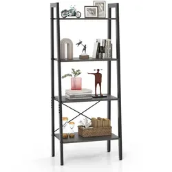 Costway Standregal aus Holz, 4-stufig, Braun, 34x138x56 cm