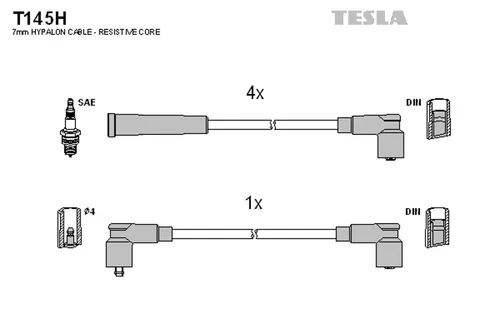 Tesla Zündleitungssatz T145H von Tesla