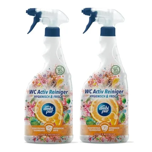 Ambi Pur WC Aktiv Reiniger Spray Citrus & Waterlilly 750ml (2er Pack)
