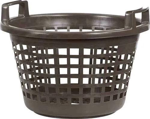 H.G Kartoffelkorb braun für 28 kg - Korb aus robuster Kunststoffqualität, ideal für Ernte und Transport. Hohe Tragkraft von 28 kg und lange Lebensdauer dank stabiler Bauweise. Durchmesser 52 cm, Höhe 29 cm - perfekt für die Aufbewahrung.