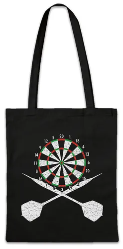 Darts Board And Crossed Darts Stofftasche Einkaufstasche Sports Dart Arrows