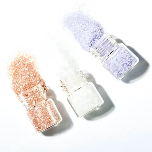 Glitzer Glitter Vegan Bio in Weiß Lila Pfirsich Festival Party Karneval Set 6g