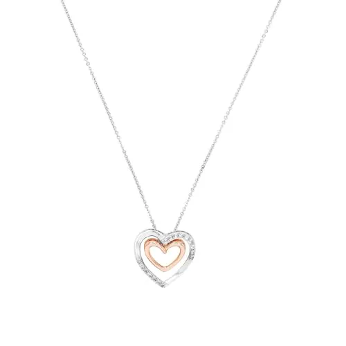 Amor Kette mit Anhänger Herzen, 2026268 - Ketten aus Silber 925 mit funkelndem Zirkonia, verstellbar und abnehmbarer Anhänger für vielseitigen Schmuckgenuss. Ideal für jeden Anlass!