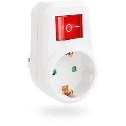 1fach Steckdosenadapter mit Schalter - 1er Pack