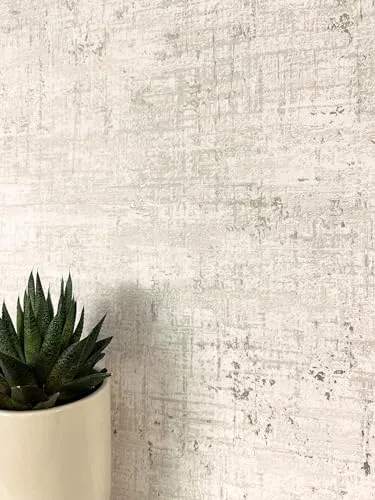 Newroom Tapete Taupe Vliestapete Used-Look - Mustertapete Modern Grau Beige Beton Metallic Loft Tapete Industrial Glanz Rustikal inkl. Tapezier-Ratgeber