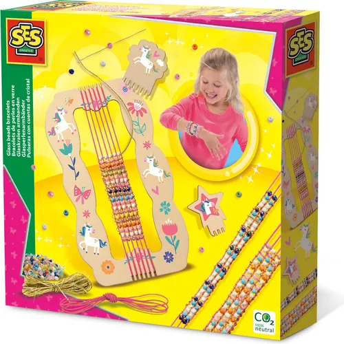 SES Creative Schmuck-Basteln-Set Glasperlenarmbänder mehrfarbig