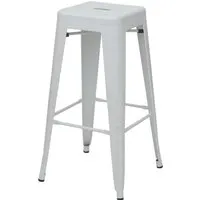 MCW Barhocker A73 Metall Stapelbar Weiß - Sitzhocker im modernen Industriedesign, stapelbar für platzsparende Aufbewahrung und sofort einsatzbereit – ideal für Bars und Küchen.