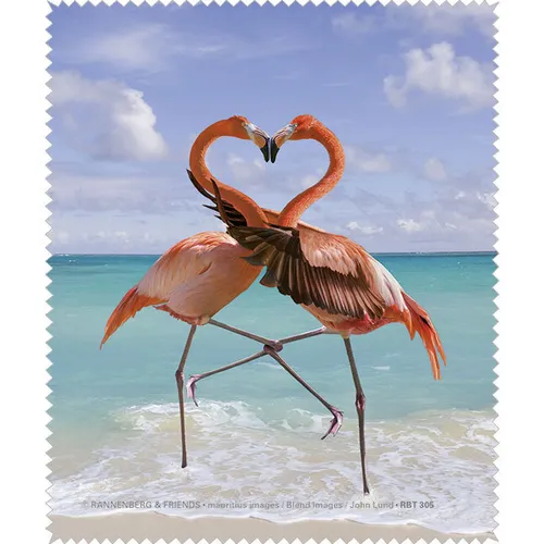 Brillenputztuch - „Flamingo - Von Herzen“ 15 x 18cm