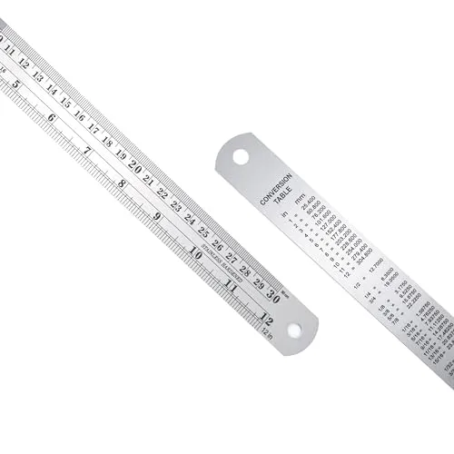 Metrisches Lineal aus Edelstahl, bruchsicher, gerade Kante, 30 cm lang