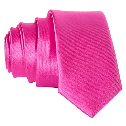 DonDon schmale pinke Krawatte 5 cm