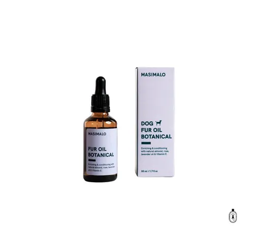HairGecko Haarpflege-Set Masimalo Dog Fur Oil Botanical 50 ml - Natürliches Fellöl für Hunde, das das Fell pflegt und geschmeidig macht. Mit hochwertigen Inhaltsstoffen für eine sanfte Massage und optimale Pflege. Handgefertigt in Großbritannien und tierversuchsfrei.
