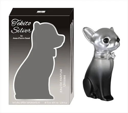 Jean-Pierre Sand - Tekito - Eau de Parfum, 75ml - Parfum für Frauen im Sammlerflakon, ideal als Geschenk - Damenparfum im Chihuahua-Flakon (Silver)