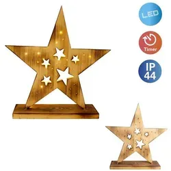 näve LED Dekoobjekt Holzstern 49cm - Weihnachtsdeko für Innen und Außen, mit Timerfunktion für automatisches Ein- und Ausschalten, sorgt für stimmungsvolle Beleuchtung.