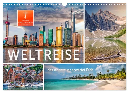 Peter Roder | Weltreise - das Abenteuer erwartet Dich (Wandkalender 2026) - Kalender mit 14 Seiten, präsentiert jeden Monat eine atemberaubende Stadt oder Landschaft der Welt – ideal für Reisefans und als Geschenk!