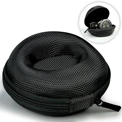 MyGadget Uhren Reiseetui - mit Innenpolsterung für idealen Schutz - für Smartwatches und Armbanduhren wie z.b. Apple Watch I Rolex I Omega - Schwarz